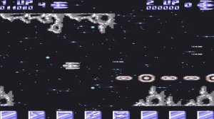 Delta on the C64 with starfield gif and loading music added ingame