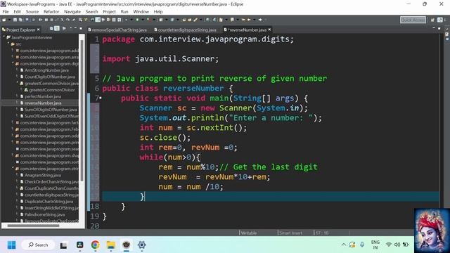 Java program to Reverse a Number || Top 50+ Java Programs For Coding Interview смотреть онлайн