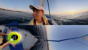 07 Путешествие на лодке в открытое Чёрное море - Как сложить парус - Сочи - 360