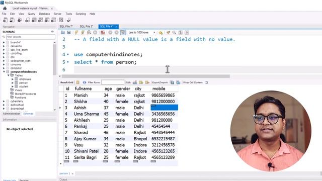 #17 MySQL Is Null, Is Not Null Operator with Where clause