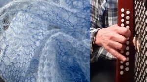 Оренбургский пуховый платок на гармони