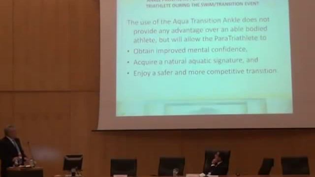 Lyle   Ankle prosthetic for the lower leg amputee triathlete during the swim transition event 1