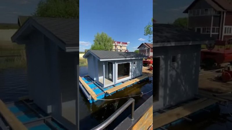Построили баню на озере Селигер