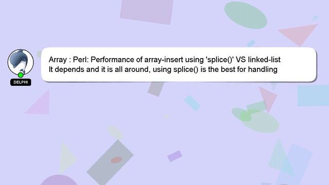 Array : Perl: Performance of array-insert using 'splice()' VS linked-list смотреть онлайн