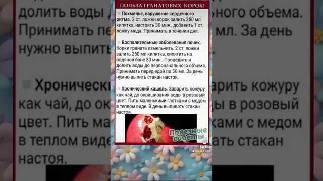 Польза гранатовых корок