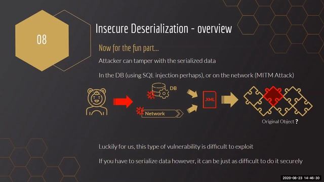 Cybersecurity for Web Developers - OWASP Top 10: #8 Insecure Deserialization смотреть онлайн