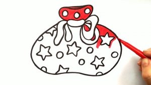 Как нарисовать МЕШОК ДЕДА МОРОЗА / Мультик раскраска МЕШОК С ПОДАРКАМИ / Нарисуй Ка