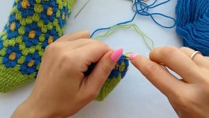 носки крючком, подробный МК (жаккард крючком) .