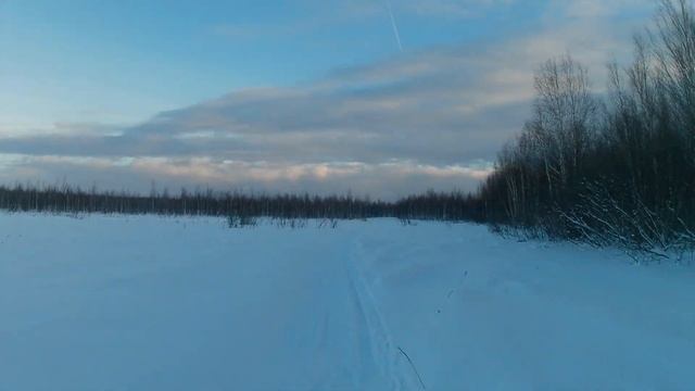 Снегоход Буране в -3 гардуса, наледь, гусеницы забитые мокрым снегом, живописная природа Сибири) смотреть онлайн