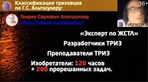 ТРИЗ и ТВОРЧЕСКИЕ ЛИЧНОСТИ: классификация тризовцев Г.С. Альтшуллера