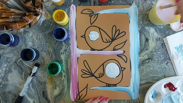 Как нарисовать мультяшных птичек. смотреть онлайн