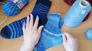 СП. Триостарты мая. 2старт.Вяжу носки мужские из пряжи супервош с подмотом из Слонимской бобинной.