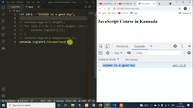 [12-JavaScript] String Functions in JavaScript || Complete JavaScript course in Kannada