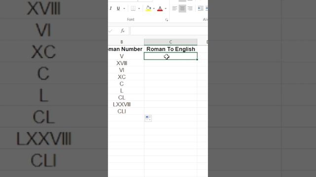 Converting Roman to Number in Excel (ARABIC Function)