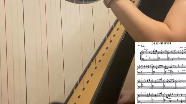 Green sleeves на арфе ( Зеленые рукава учим на арфе) смотреть онлайн