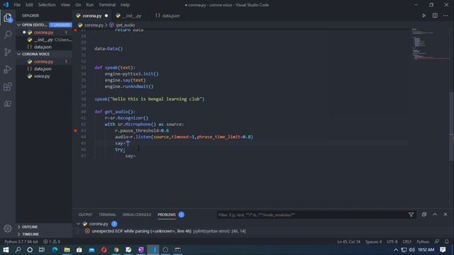 Bangla python project || Make Corona Virus Voice Assistant in Bengali смотреть онлайн
