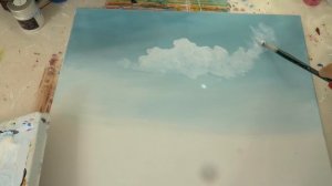 Как рисовать облака акрилом How to paint the cloudy sky in acrylic.