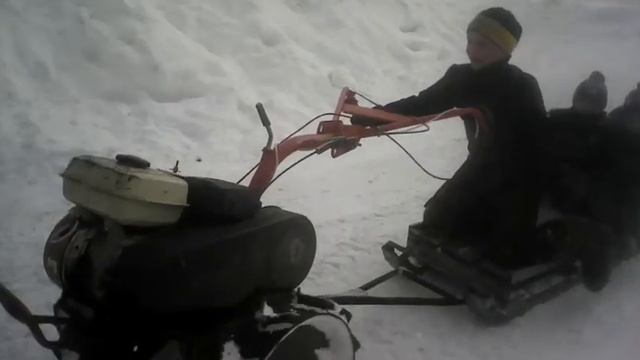 ТЕСТ МОТОБЛОКА С САНЯМИ!СЛОМАЛИ ПРИЦЕП!
