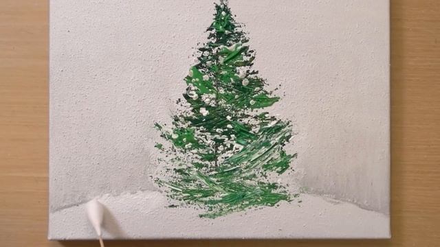 Pine cone painting technique / Christmas tree painting / Acrylic painting смотреть онлайн