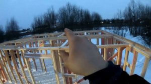 каркас. обвязка стен. собираем лаги пола. второй этаж