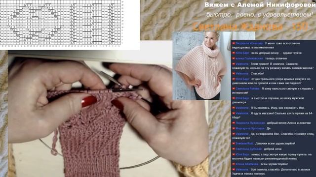 1. Араны. Пончо с аранами и жемчужной резинкой. Экспресс мастер-класс Алены Никифоровой