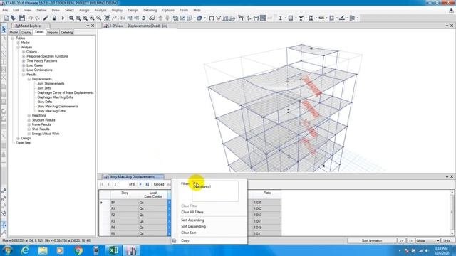 Etabs Full Tutorials For Beginners | Check Storey Displacement Using Excel In Etabs | Lec 25