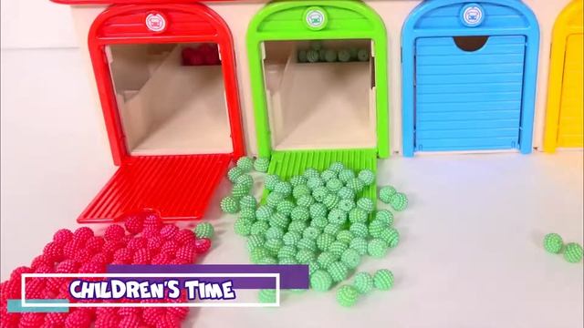 Изучаем цвета вместе #4 - автобусы разных цветов заезжают в гаражи! А что дальше, смотрим в видео! смотреть онлайн