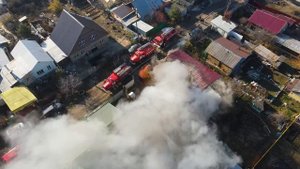 Горит дом на Кряжу в Самаре