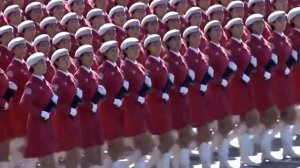 Китайские девушки, военный парад под песню Катюша