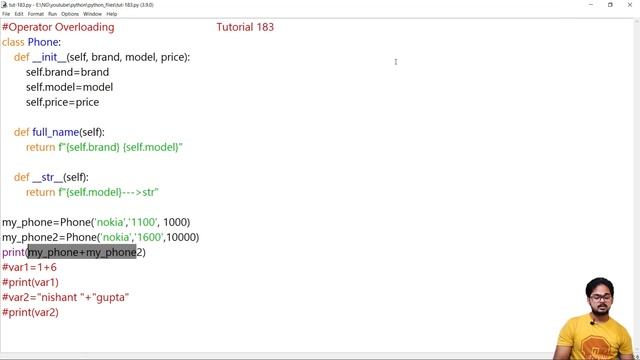 #183 Operator Overloading In Python | Operator Overloading In Python In Hindi | Operator Overloadin