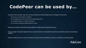 CodePeer Webinar Demonstration — Advanced Static Analysis for Ada