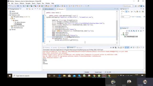 Selenium Tutorial 8:Select Class for handling dropdown and finding WebElement's x,y coordinate
