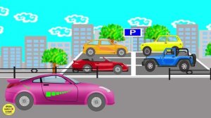 Машинки,cars. Пазл, цифра 4.  Развивающие мультики для детей