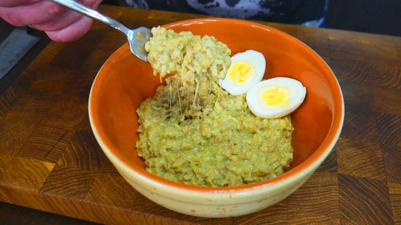 ОВСЯНОТТО. Мой любимый завтрак! Овсянка с соусом песто и сыром.