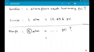 1 atmosphere equals how many Psi