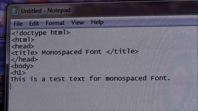 #12// HTML FORMATTING, MONOSPACED FONT TAG,