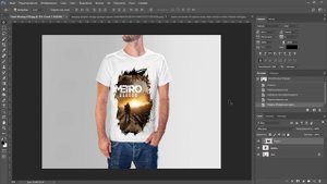 Как добавить изображение на футболку в фотошопе