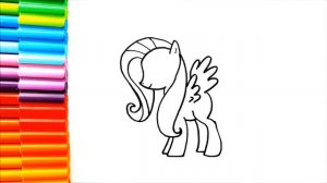 Рисунок моего маленького пони Флаттершай - Простые рисунки - Рисунки моего маленького пони