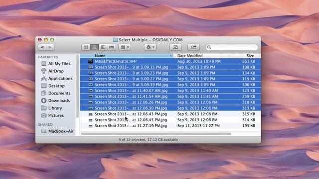 Select Groups of Files in Mac OS X with a Shift Click смотреть онлайн