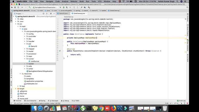 Resource cleanup using Tasklet in Spring Batch | Tasklet Part2 смотреть онлайн