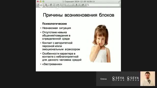 "Откуда родом блоки в теле?" Лекция Елены Шубиной.