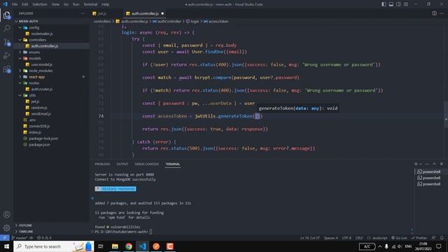 Registration and Login with Nodejs Express MongoDB Reactjs: Part 4 Login API | MERN Stack Auth смотреть онлайн