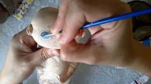 Рисуем лицо кукле. Кукла в смешанной технике. Часть 4. Лицо текстильной куклы.
