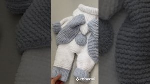 Мои Зайчики. плюшевый вязаный комбинезон
