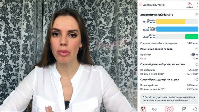 Как узнать свой расход калорий в приложении "Мой здоровый рацион"