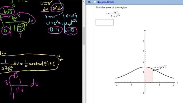 Area Under the Graph of y  3ex1  e2x