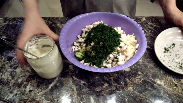 Салат с курицей на праздничный стол. Новогодние рецепты.