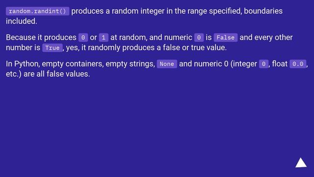What does if random.randint(0,1) mean? смотреть онлайн