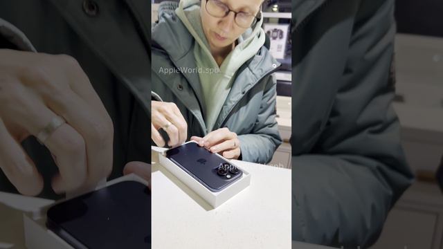 Распаковка iPhone 15 Pro в синем цвете💙