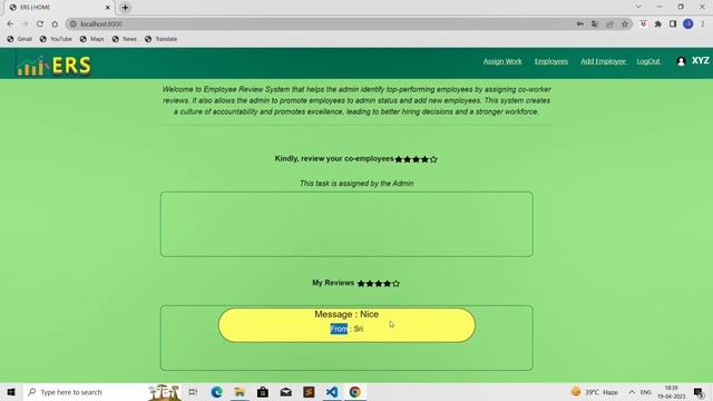 Employee Review System using Node js, mongodb,express|| Coding Ninjas Project|CodinNinjas Skill tes